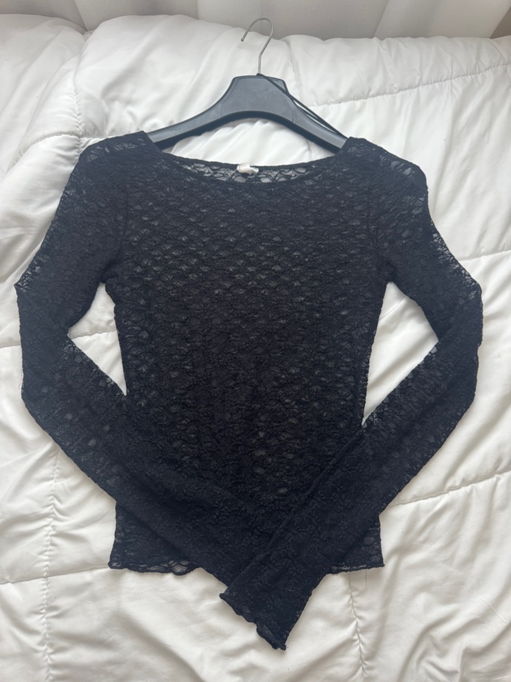 Garage Black Lace Long-Sleeve Women's Top